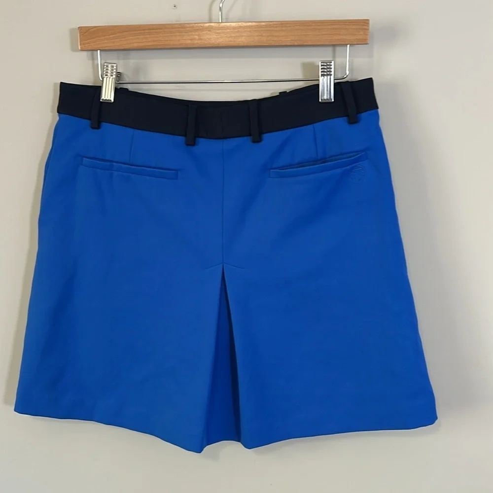 Tory Burch Sport Tech Twill Golf Skirt Surf Blue Tory Navy Pickleball Sz M